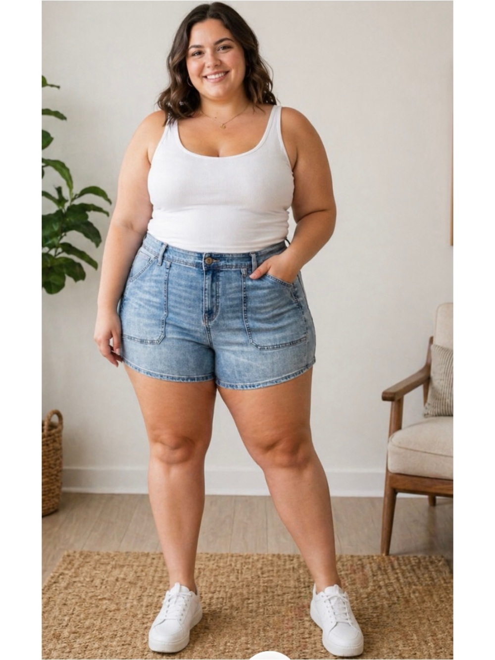 TORRID | 5 Inch Vintage Stretch High-Rise Big Front Pockets Denim Shorts Sz.‎ 20
